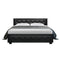 QUEEN Size - Leather Gas Lift Bed - Black