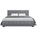 KING Size - Linen Gas Lift Bed Frame - Grey