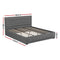 KING Size - Linen Gas Lift Bed Frame - Grey