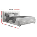 KING Size - Leather Gas Lift Bed Frame - White