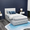 KING SINGLE Size - Leather Gas Lift Bed Frame - White