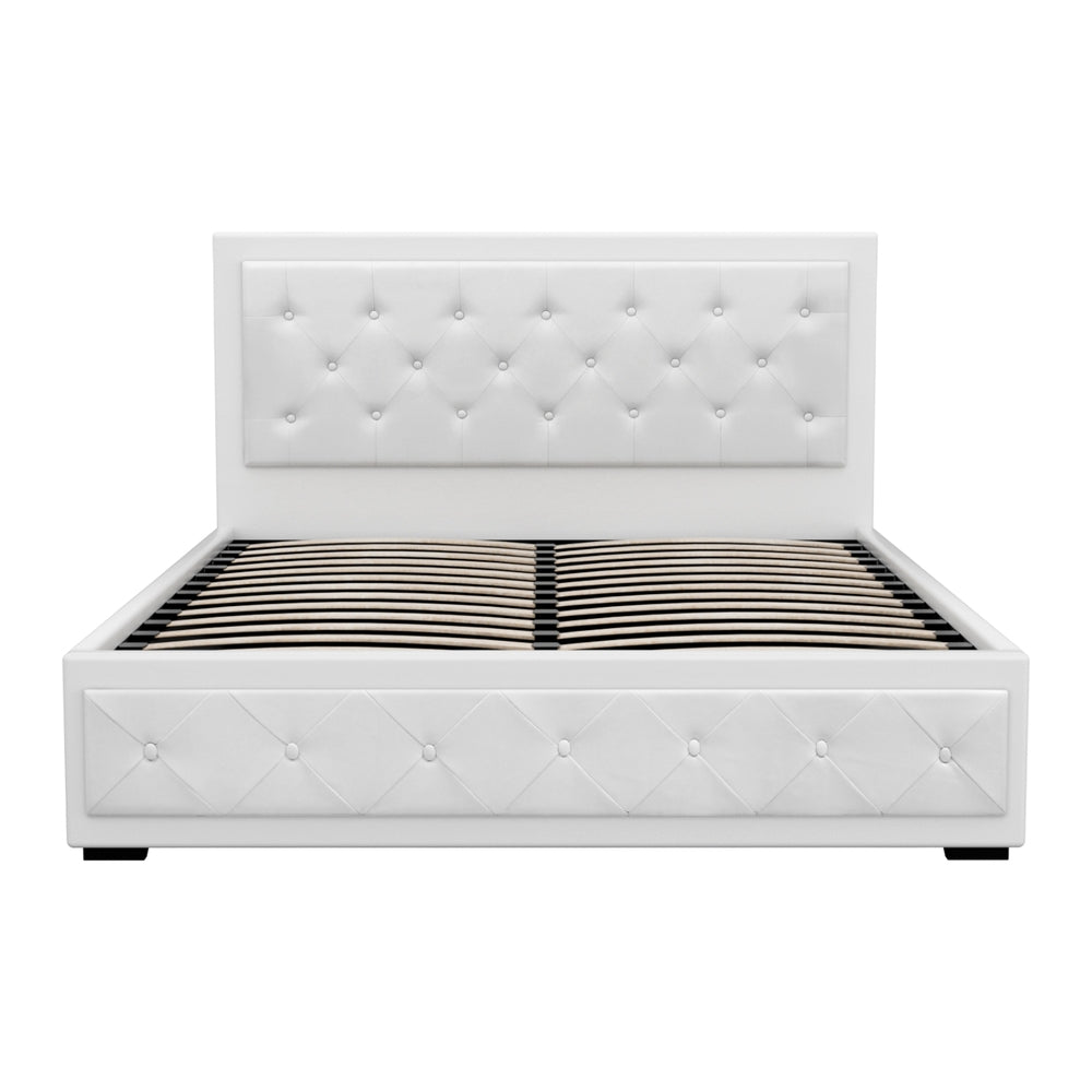 Valentina Gas Lift Bed Frame – White – Queen