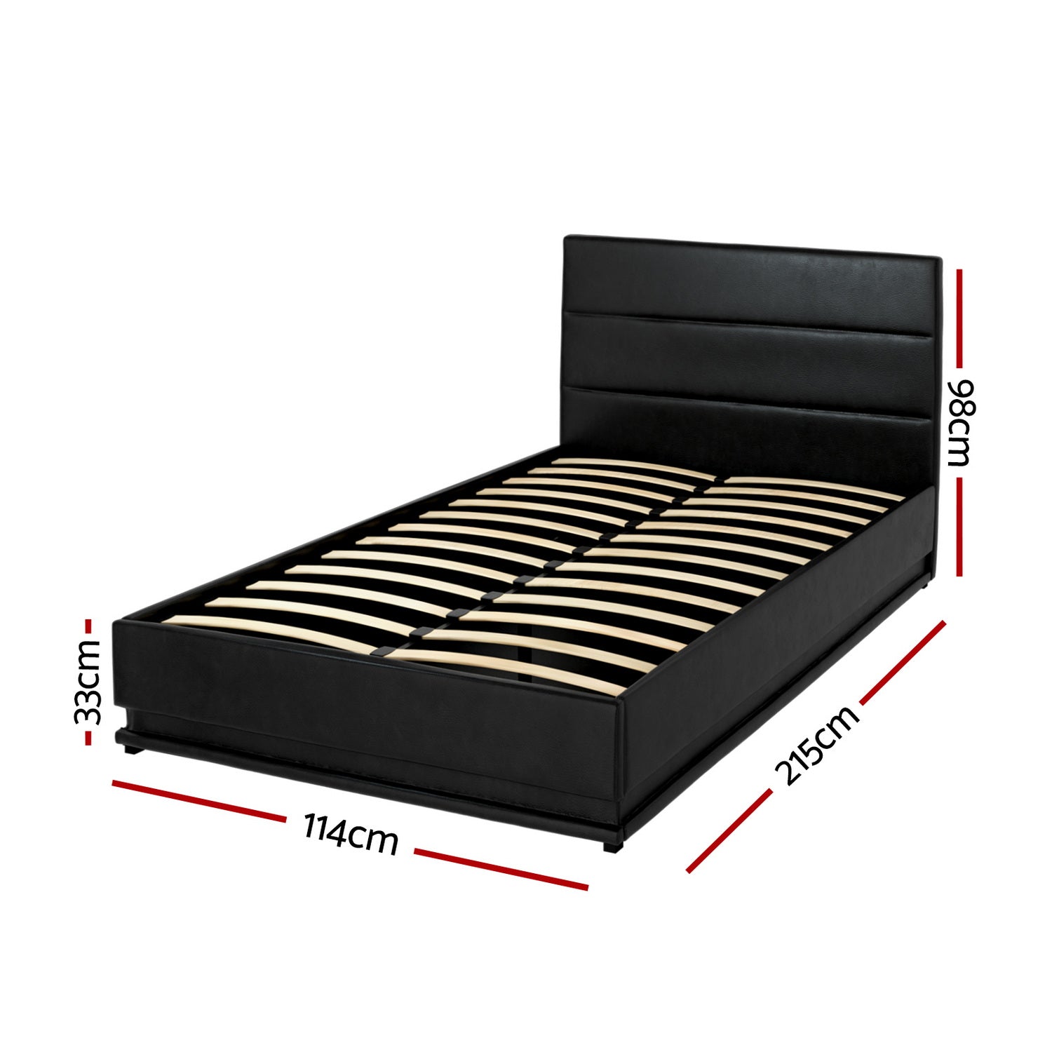 Union King Single Bed Base – Black – King Single