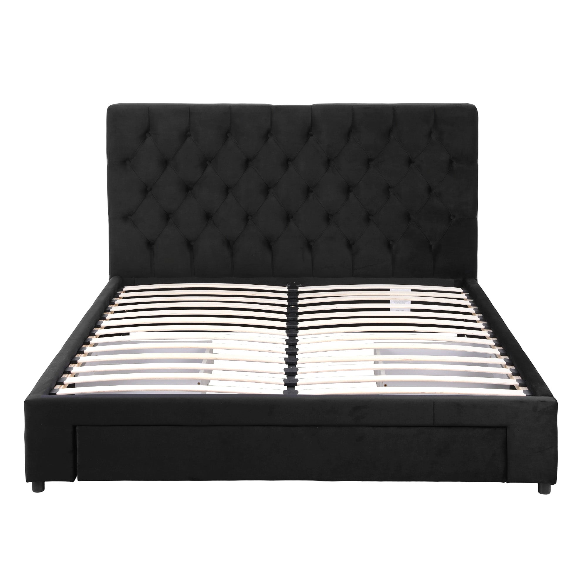 Luna Storage Bed Frame with Charging Station and 3 Drawers – Grey – Queen