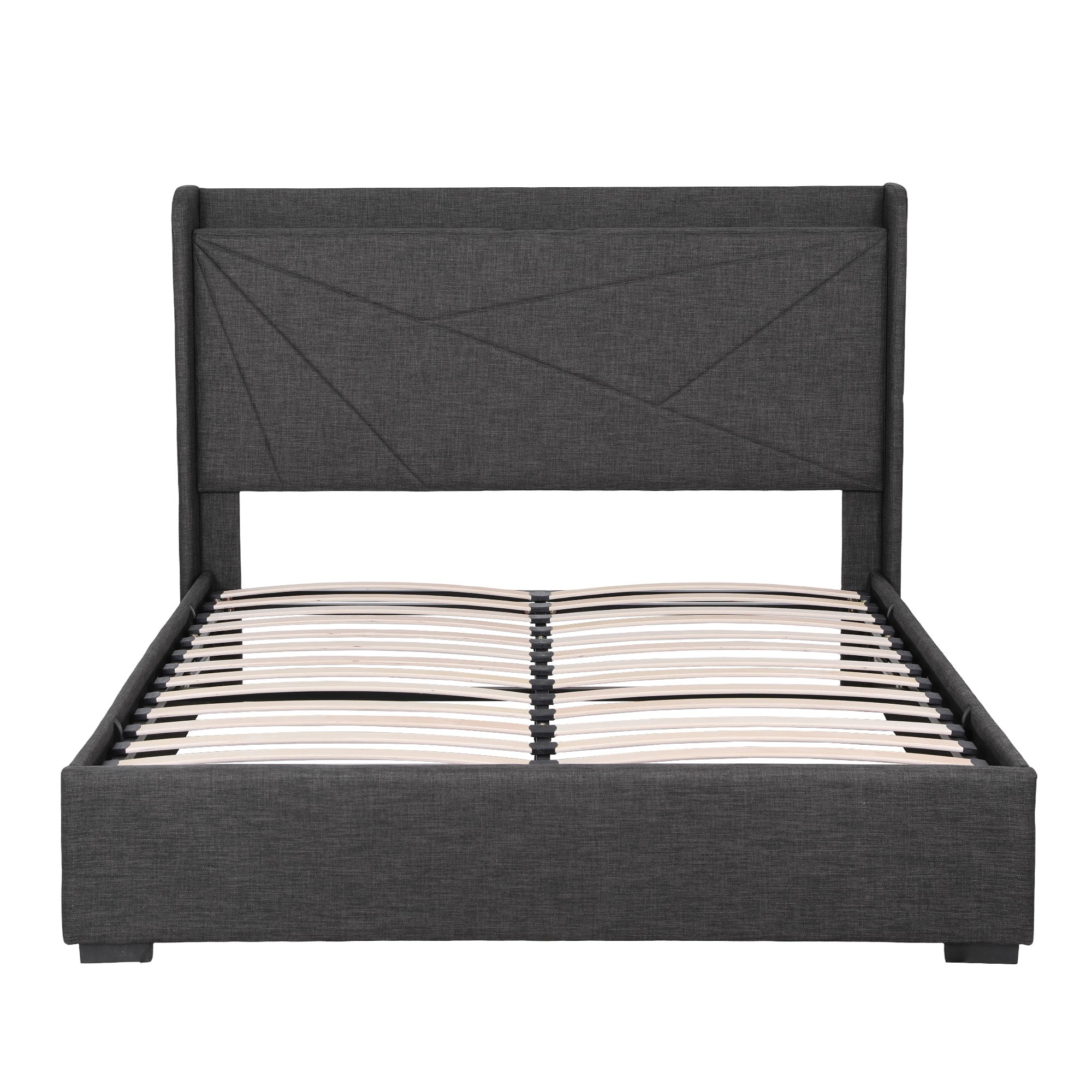 Rowan Gas Lift Storage Bed Frame – Charcoal Grey – Queen
