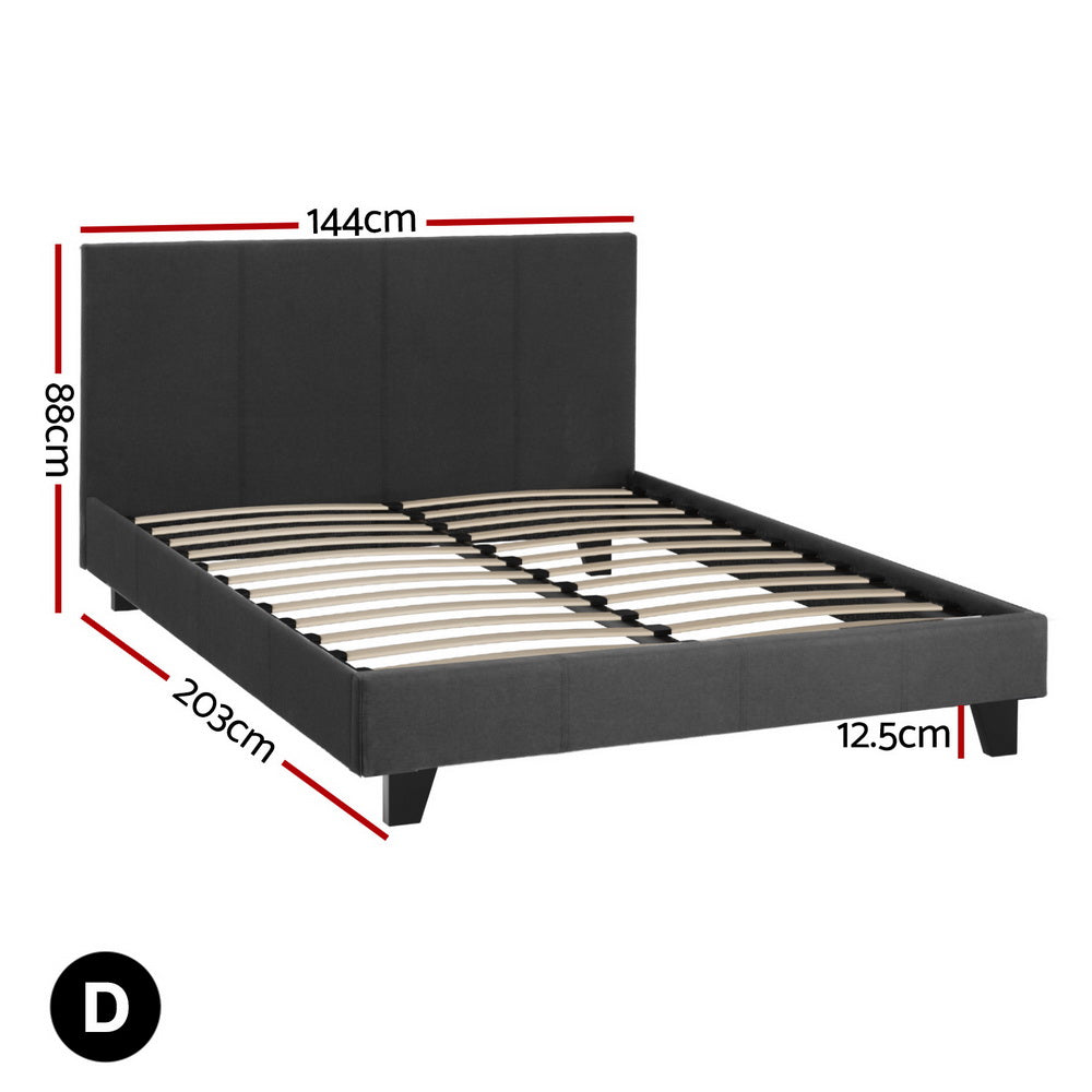 Neo Fabric Bed Frame – Charcoal – Double