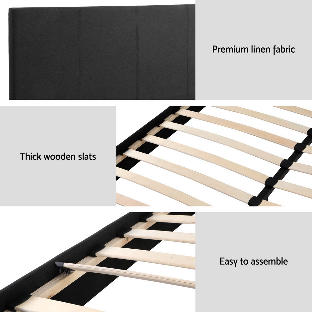 Neo Fabric Bed Frame – Charcoal – Double