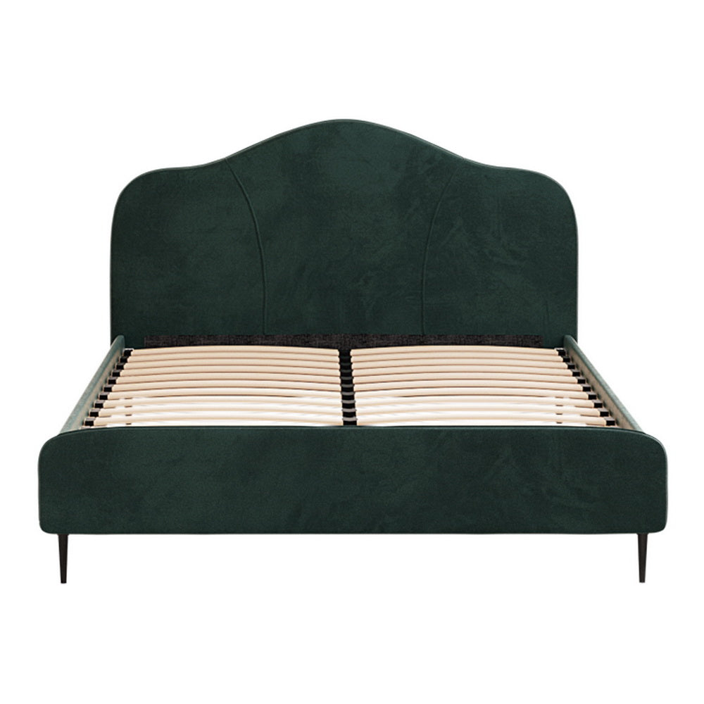 Olan Velvet Bed Frame – Green – Queen