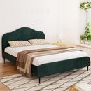 Bed Frame Velvet Dark Green OLAN – Queen