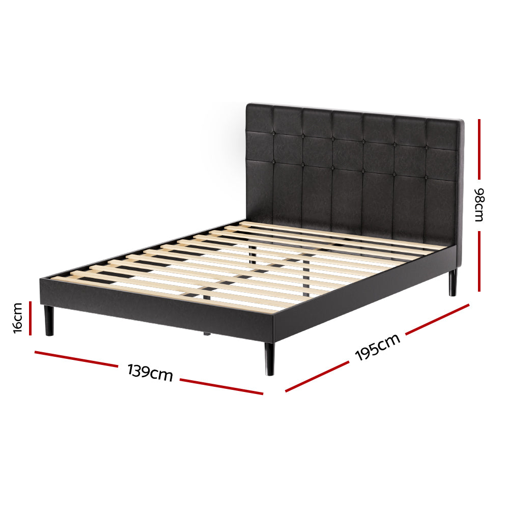 Barton LED Bed Base – Black – Double