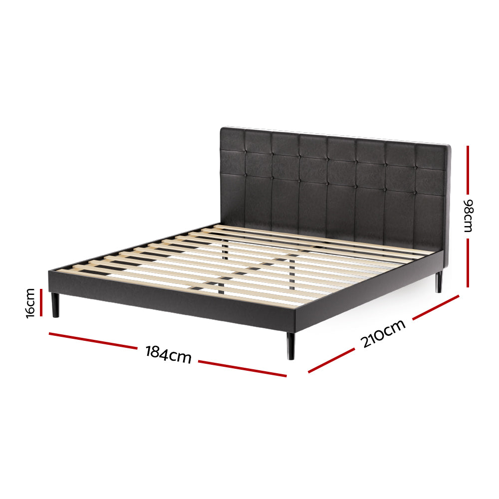 Barton RGB LED Bed Base – Black – King
