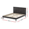 QUEEN Size - LED Leather Bed Frame - Black