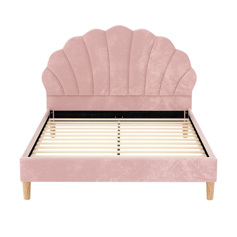 DOUBLE Size - Scallop-Shape Velvet Frame - Pink