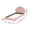 KING SINGLE Size - Scallop-Shape Velvet Frame - Pink