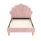 KING SINGLE Size - Scallop-Shape Velvet Frame - Pink