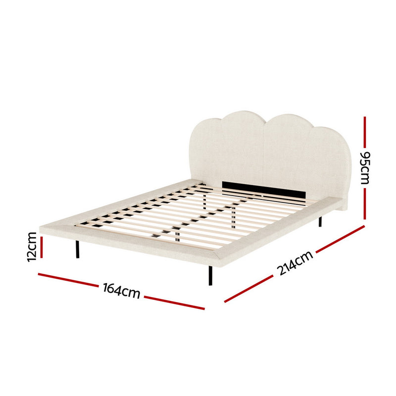 QUEEN Size -Boucle Beige Bed Frame
