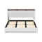 KING Size - Gas Lift LED Leather Bed Frame - White