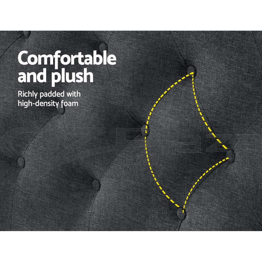 Emery Tufted Bed Head – Charcoal – King