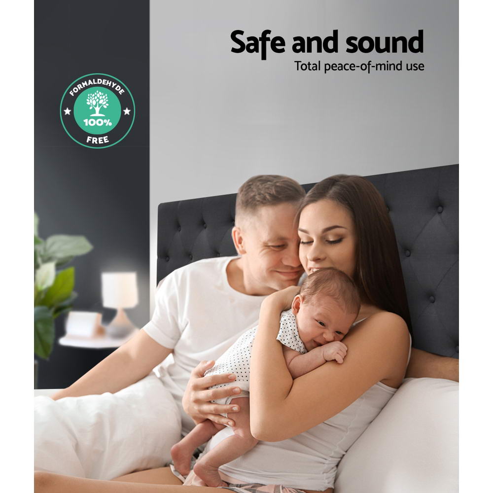 Emery Tufted Bed Head – Charcoal – King