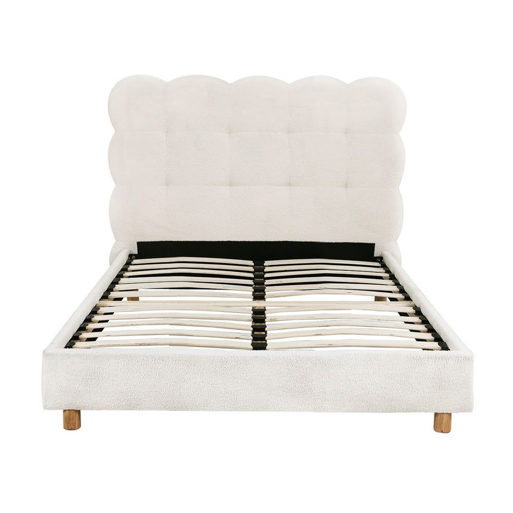Sutton Bouclé Bed Head – White – King Single