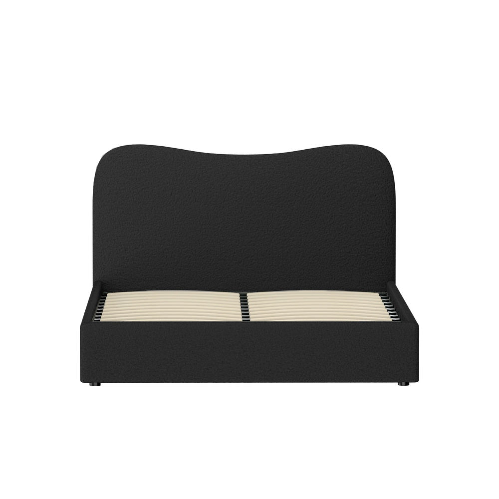 Dara Bouclé Bed Frame – Black – Double