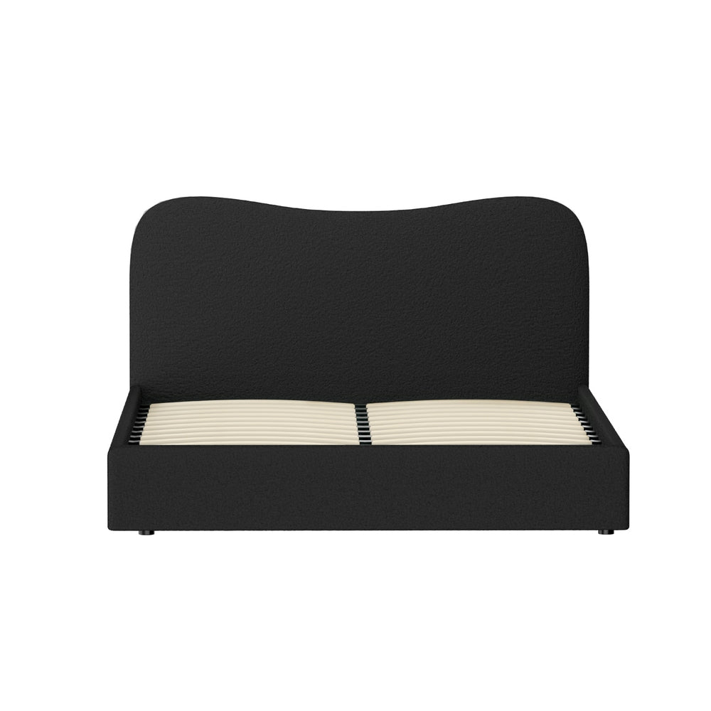 Dara Bouclé Bed Frame – Black – Queen