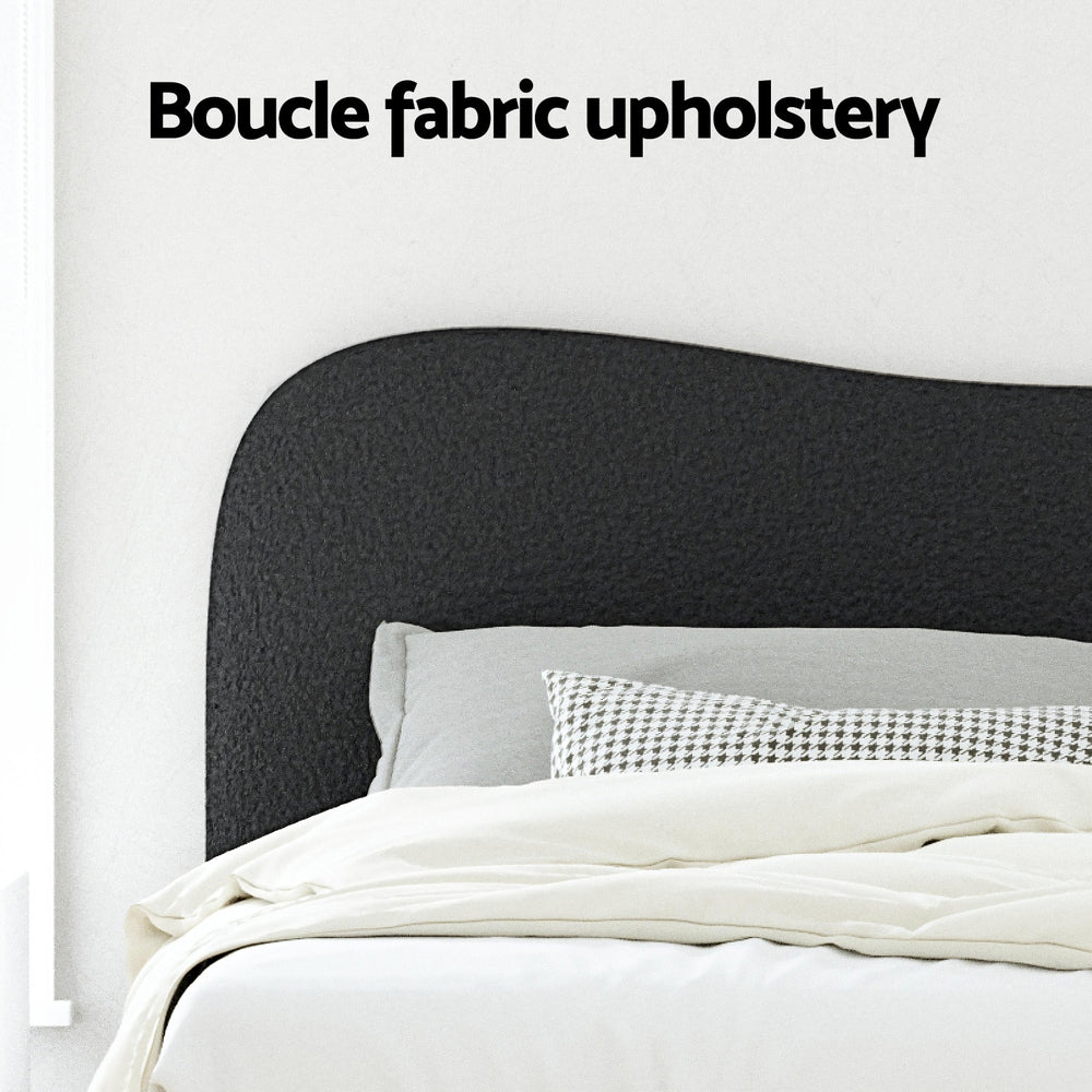 Dara Bouclé Bed Frame – Black – Queen