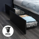 DOUBLE Size -  Bed Frane with 4 Drawers - Black
