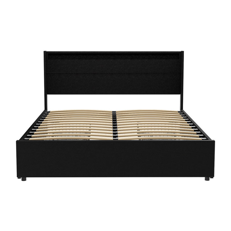 QUEEN Size -  Bed Frane with 4 Drawers - Black