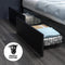 Artiss Bed Frame Queen Size LED with 4 Drawers Black DUNN
