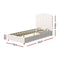 KING SINGLE Size - Gas Lift Boucle Fabric Bed Frame