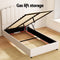 KING SINGLE Size - Gas Lift Boucle Fabric Bed Frame
