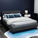 DOUBLE Size - Linen Fabric Bed Frame - Charcoal