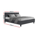 QUEEN Sixe - Linen Bed Frame - Charcoal