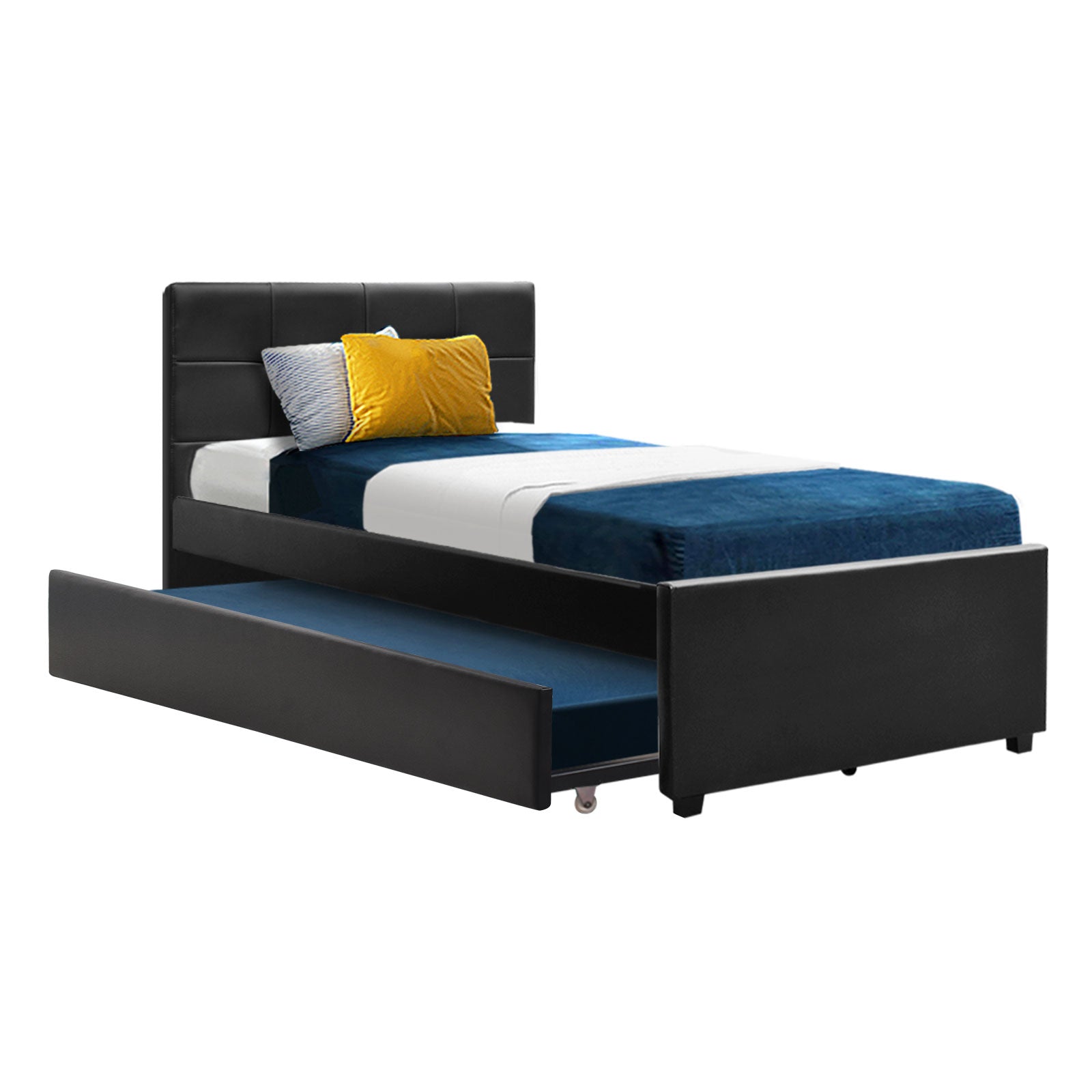 Arden Trundle Bed Frame – Black – King Single