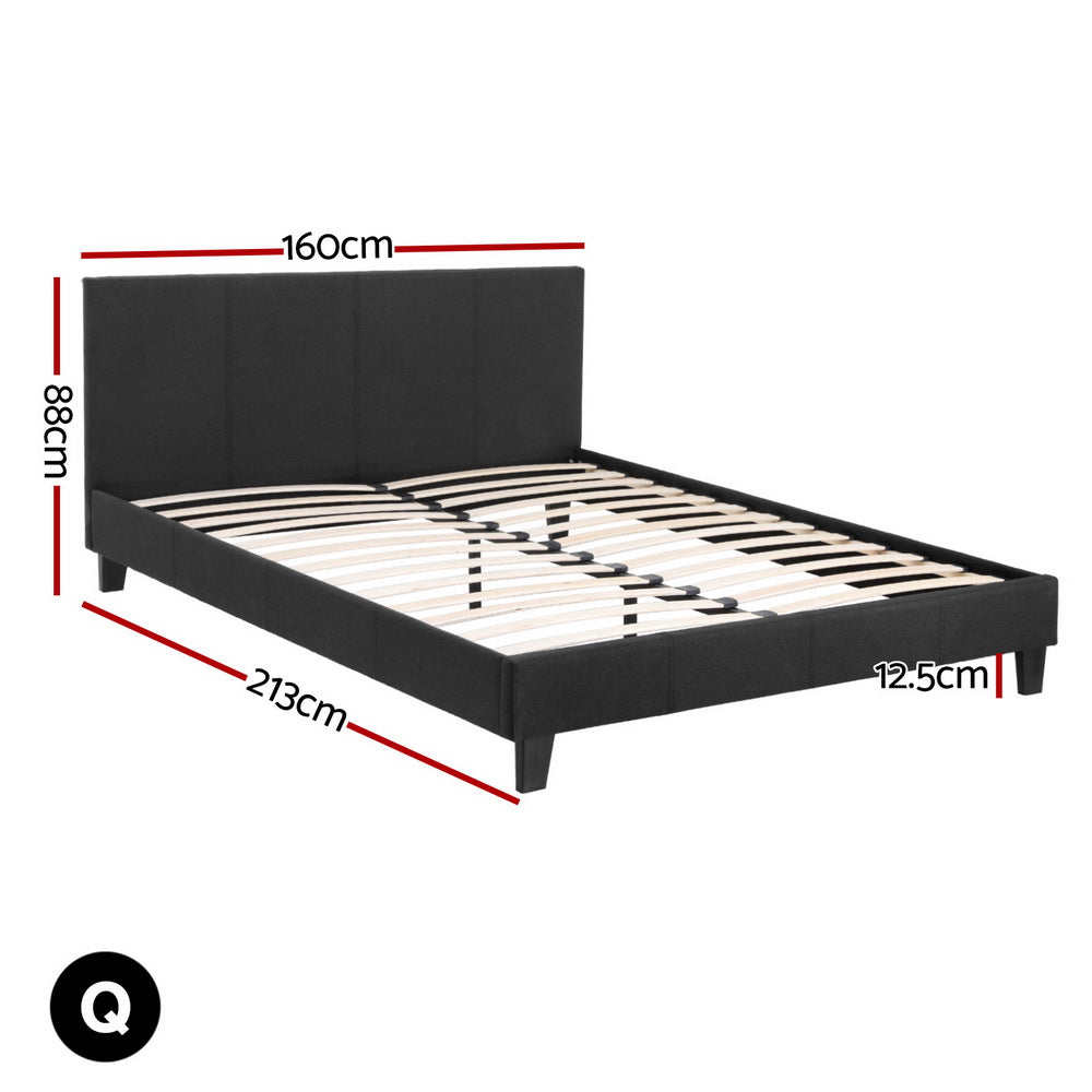 Neo Bed Frame & Mattress Set – Charcoal – Queen
