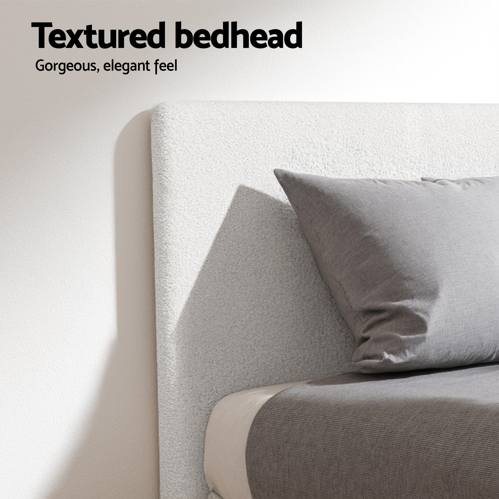 Nova Bed Frame with Hybrid Mattress Set – White – Single