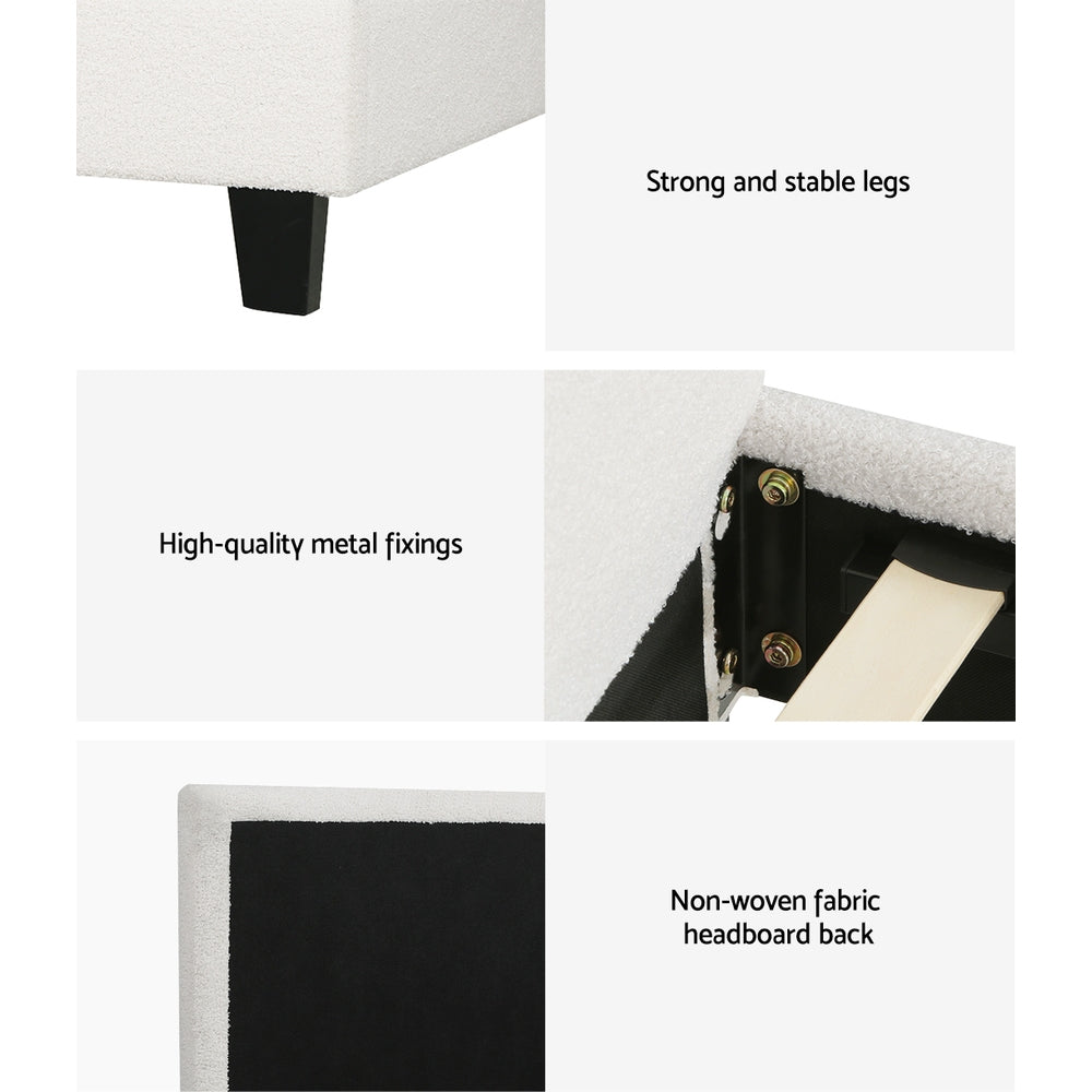 Neo Bed Set with BedStory Hybrid Mattress – White – King Single