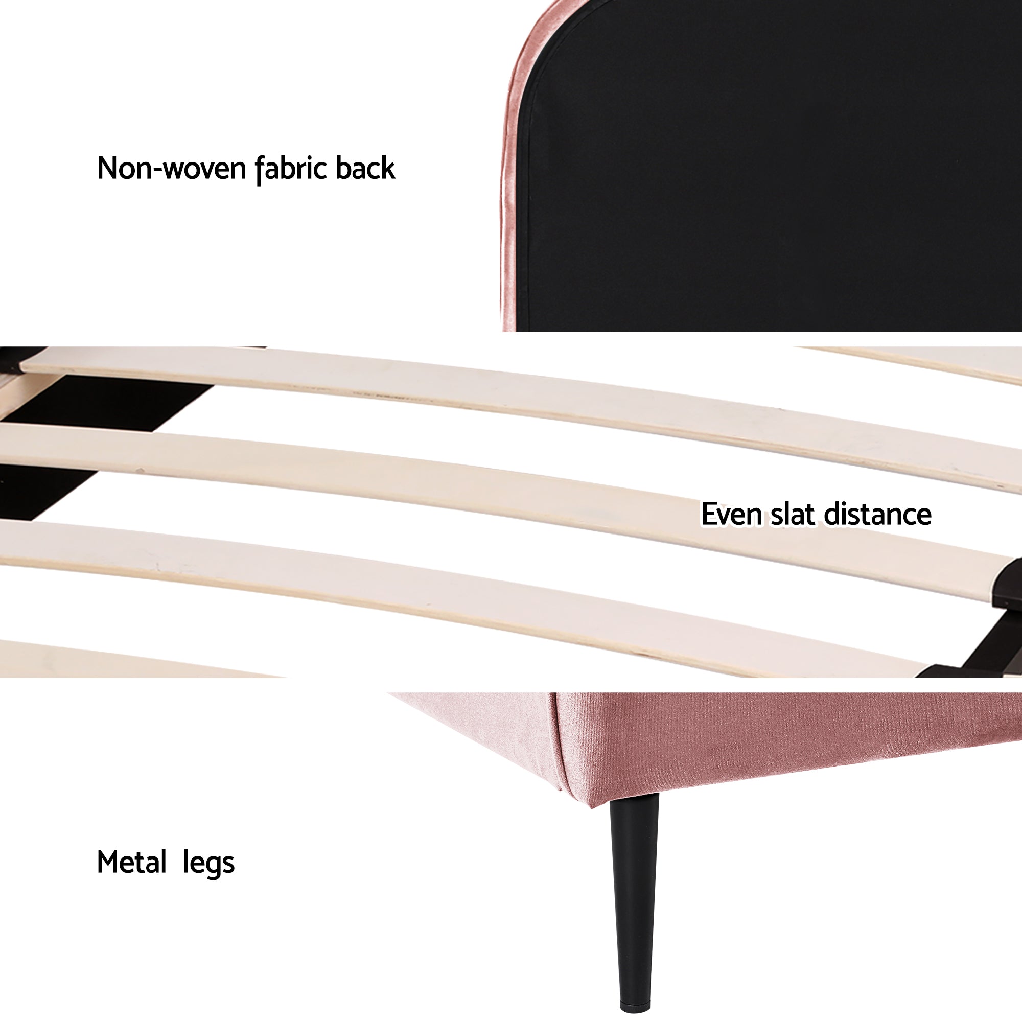 Olan Storage Bed Frame Set – Pink – King Single