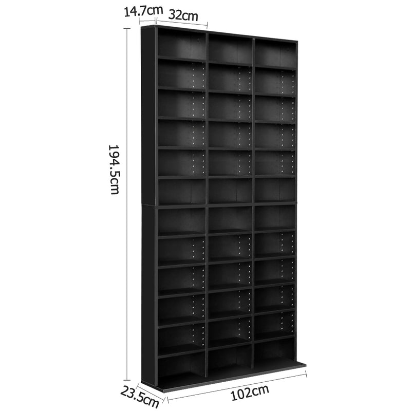 Bookshelf CD Storage Rack – Black