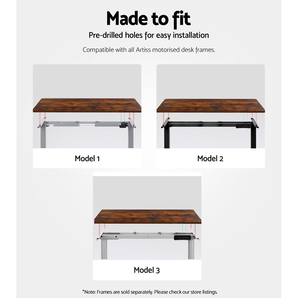 Marston Desk Top – Rustic Brown – 120 cm
