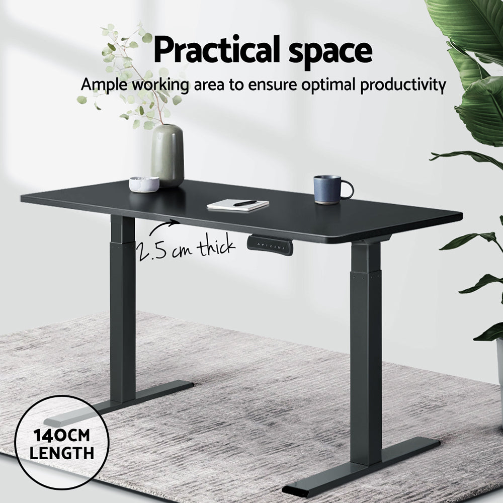 Serano Electric Desk Desktop – Black – 140 cm
