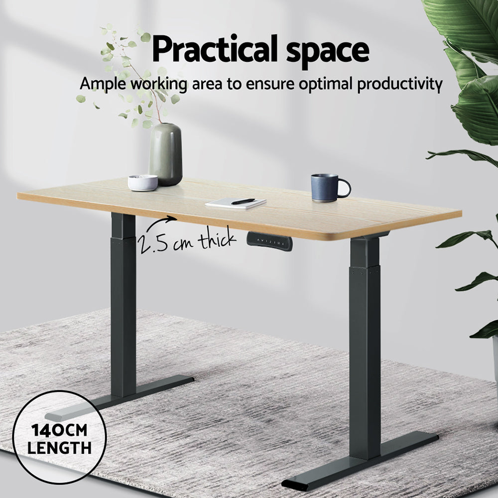 Serano Electric Desk Desktop – White Oak – 140 cm