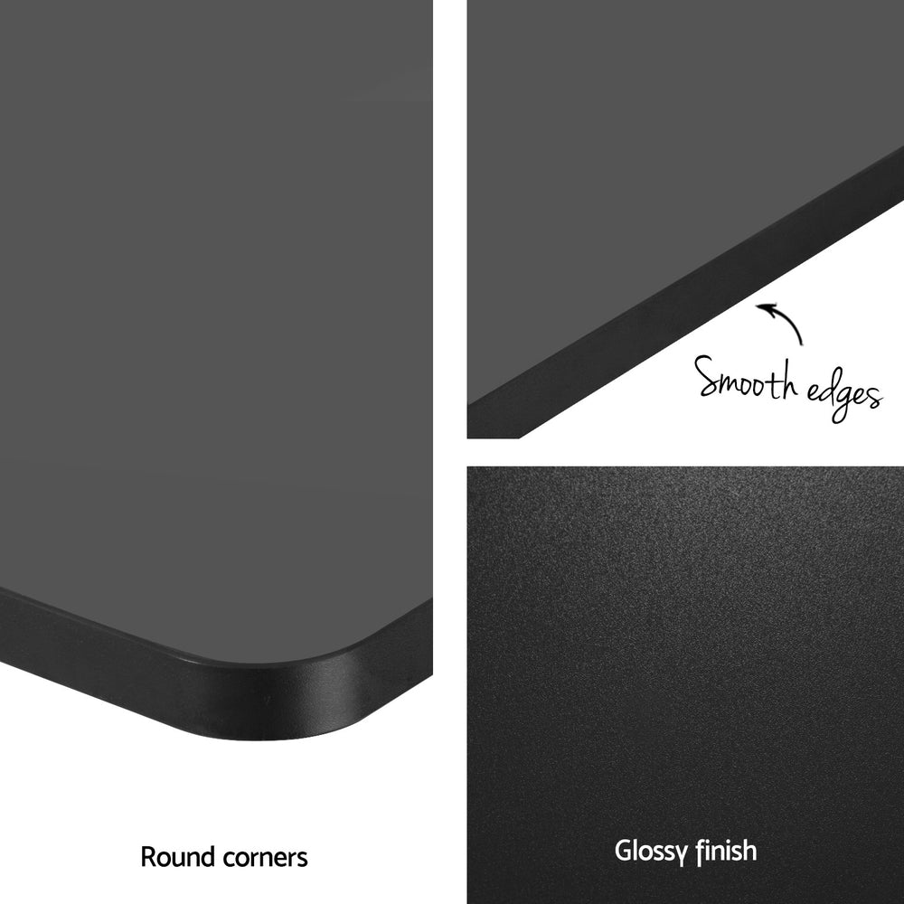 Volos L-Shape Standing Desk Top – Black – 160 cm