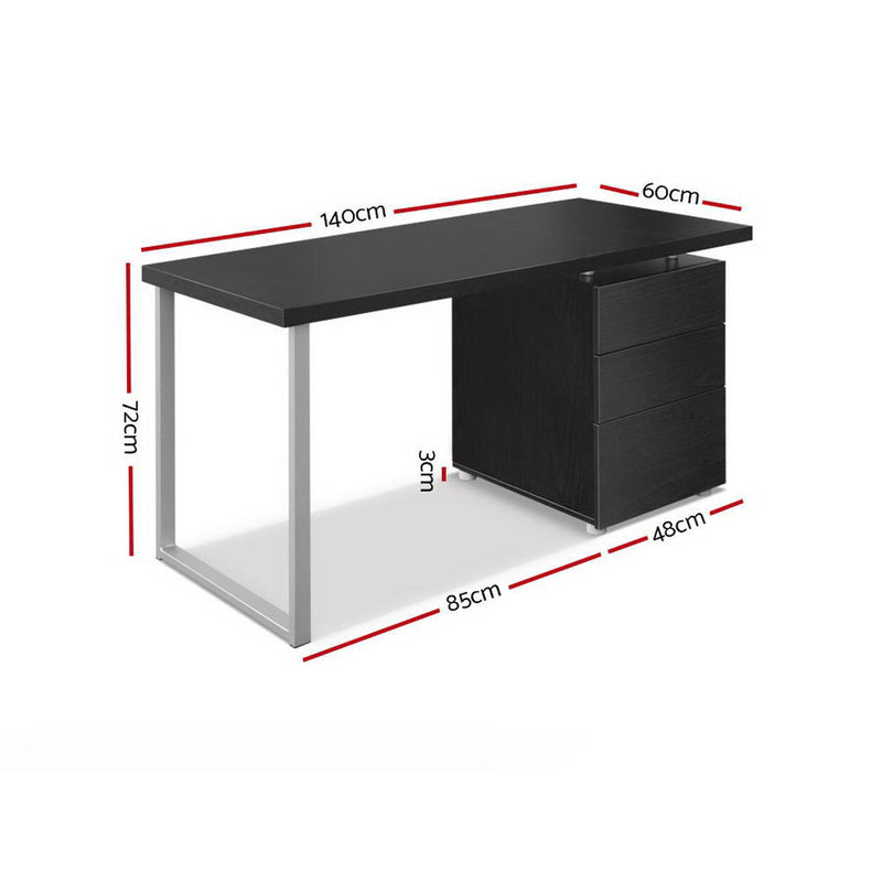 Computer Desk - Black 140cm