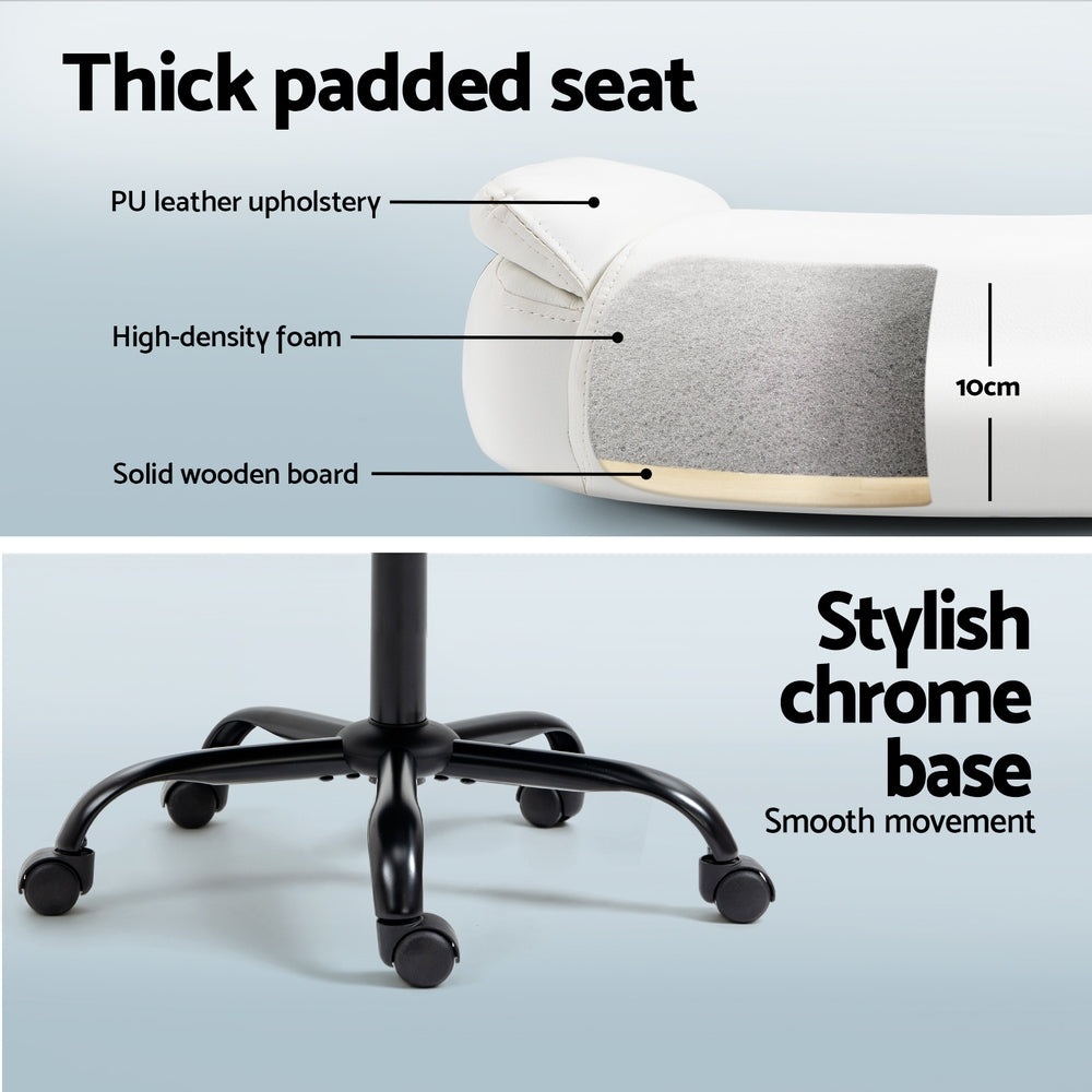 Halston Executive Desk & Chair Set – White – Complete Office Suite