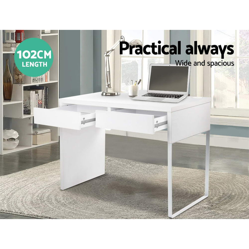 Computer Desk with Drawer - White