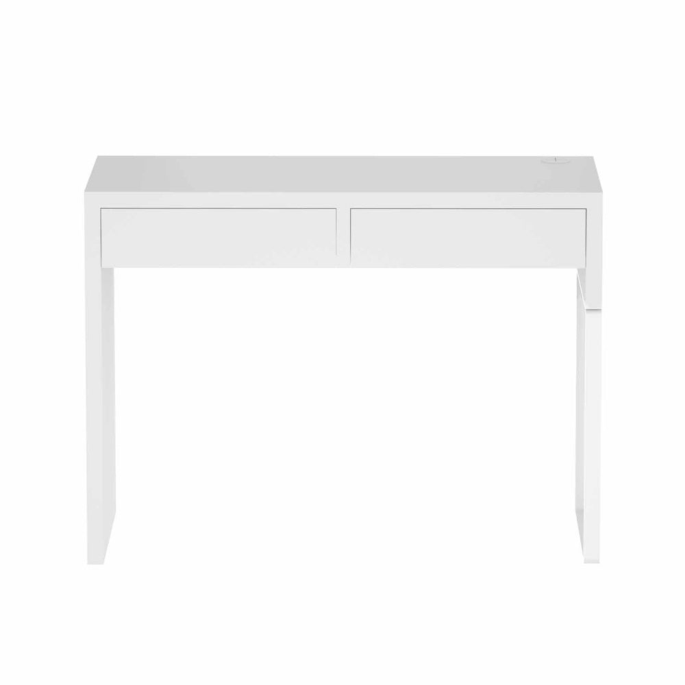 Hudson Computer Desk with Drawer – White – Standard