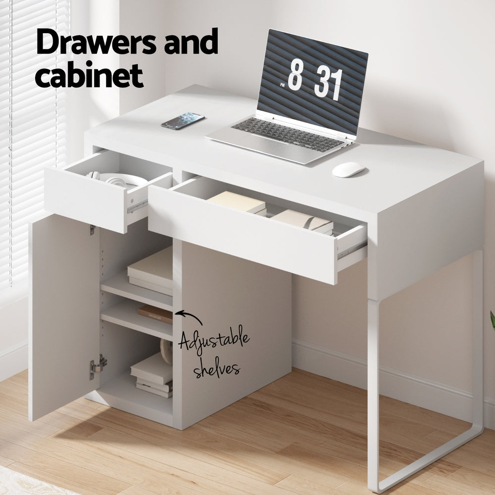 Serano Computer Desk – White – 105 cm