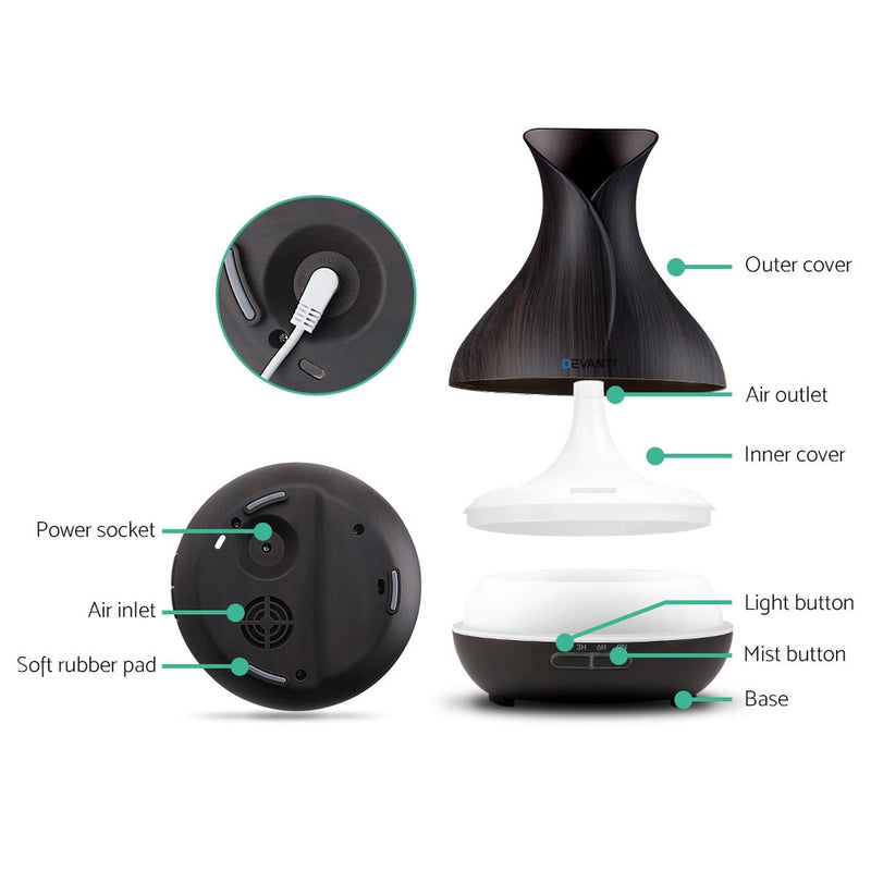 Aroma Diffuser 400ml - Dark WoodDELETE